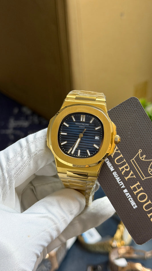 Yellow Gold with Blue Dial.