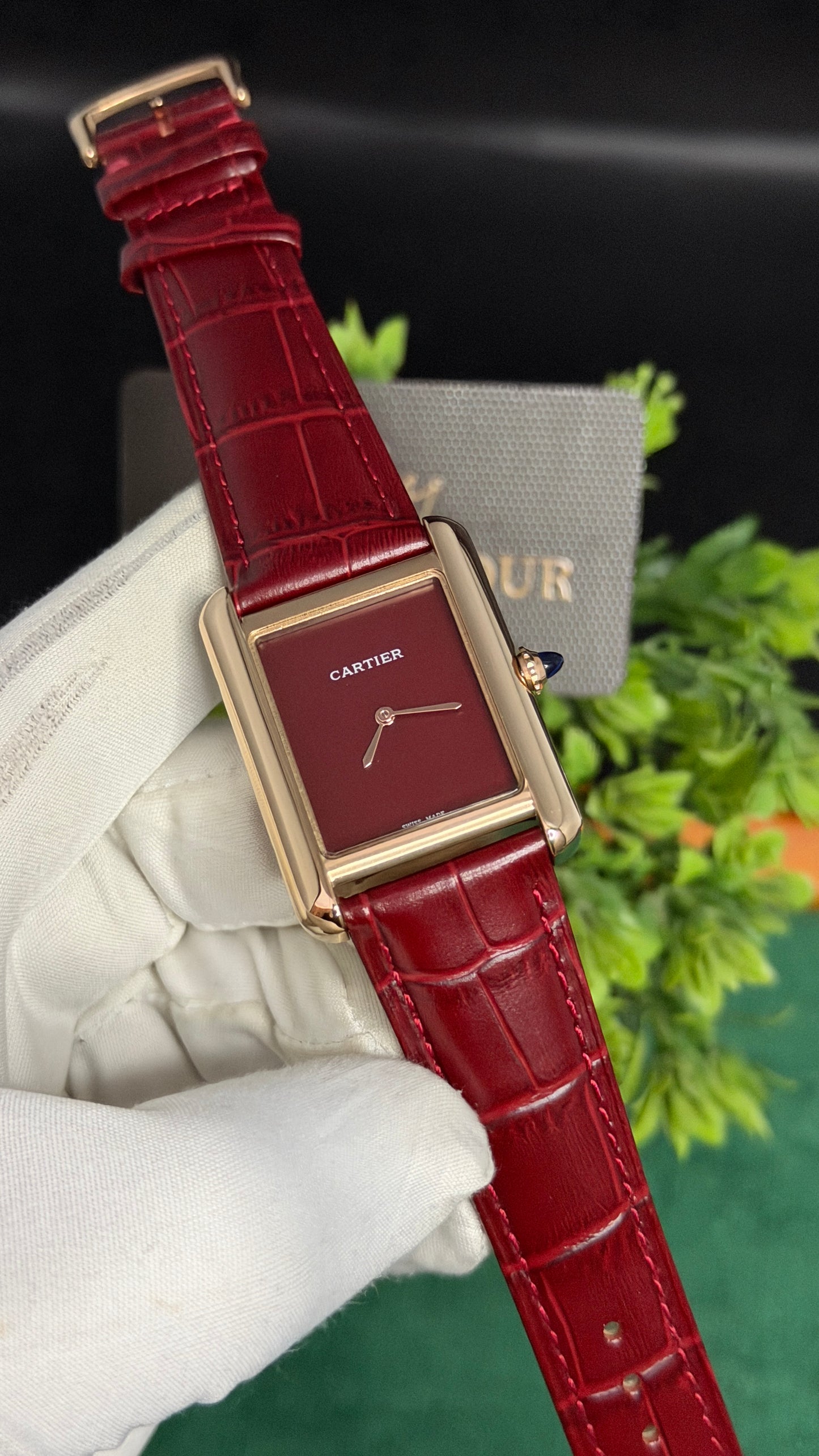 Rose Gold with Maroon Dial (M No:183)—36mm