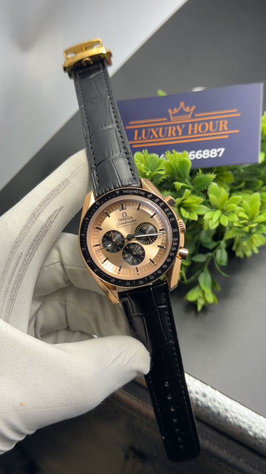 Rose Gold with black strap🔥