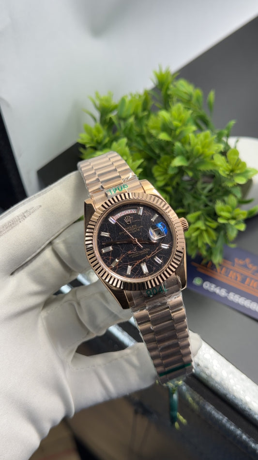 Rose Gold with dark marble dial 🔥