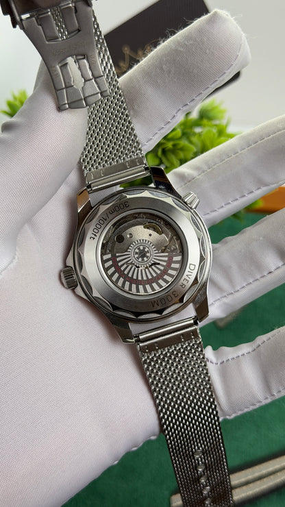 Silver with Blue Dial.