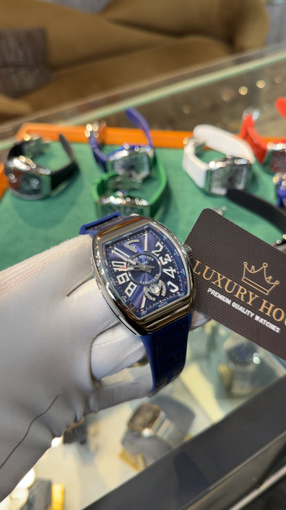 Silver with Blue Dial.