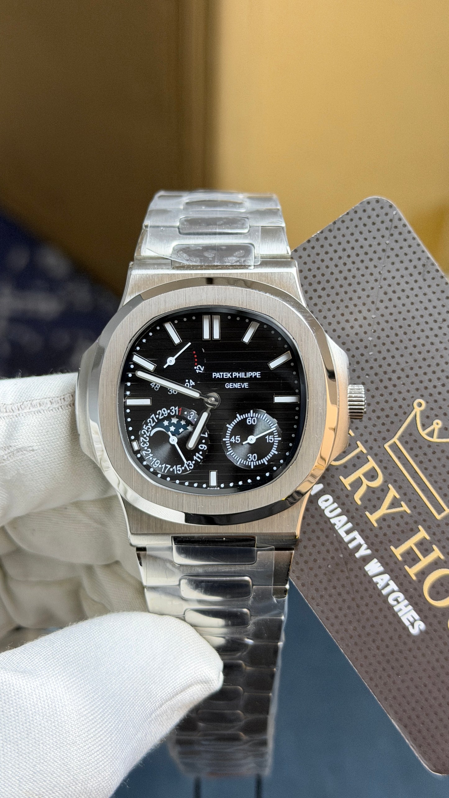 Silver with Black Dial.