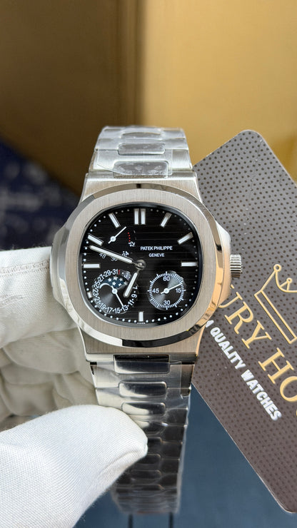Silver with Black Dial.