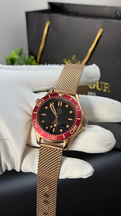 Rose Gold with Black Dial.