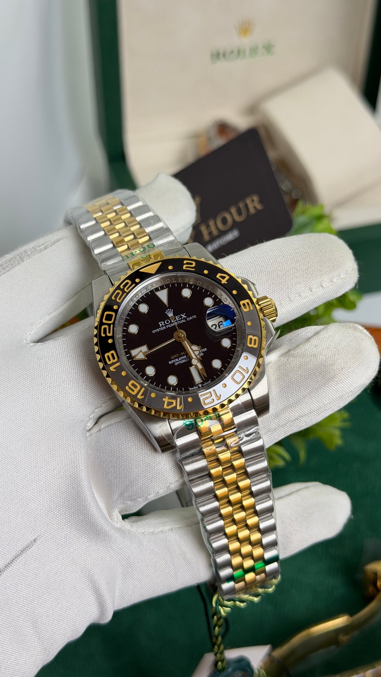 Yellow Gold Two Tone with Black Dial🔥