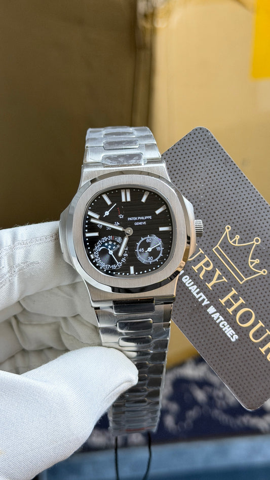 Silver with Black Dial.