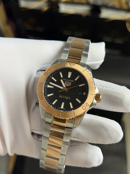 Rose Gold Two Tone with Black Dial.