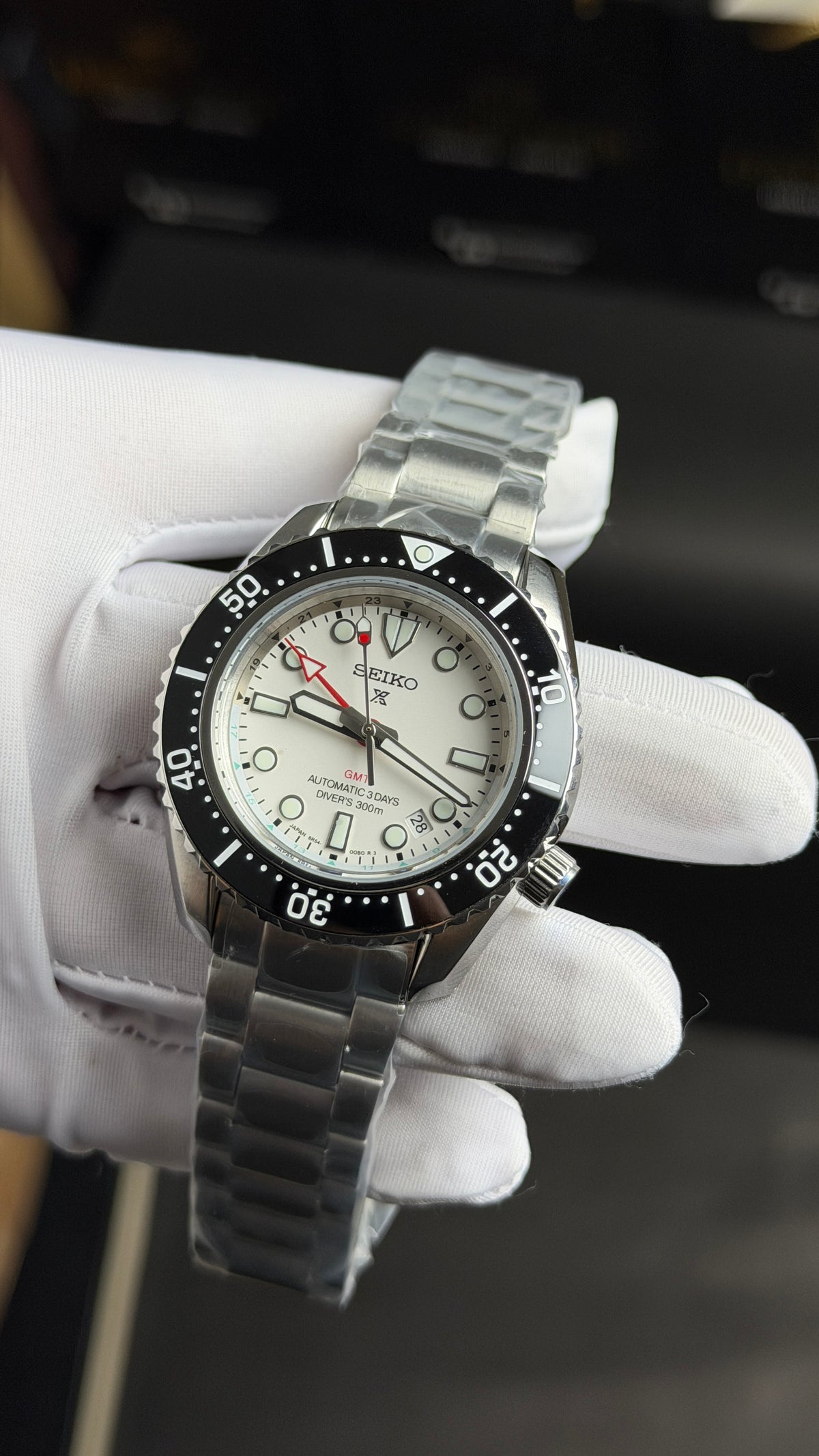 Silver with White Dial.