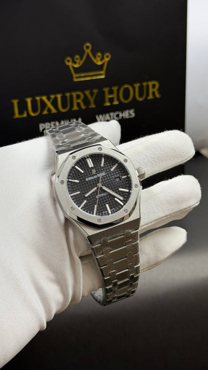 Silver with Black Dial.