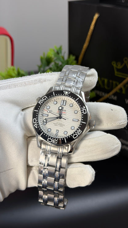 Silver with White Dial.