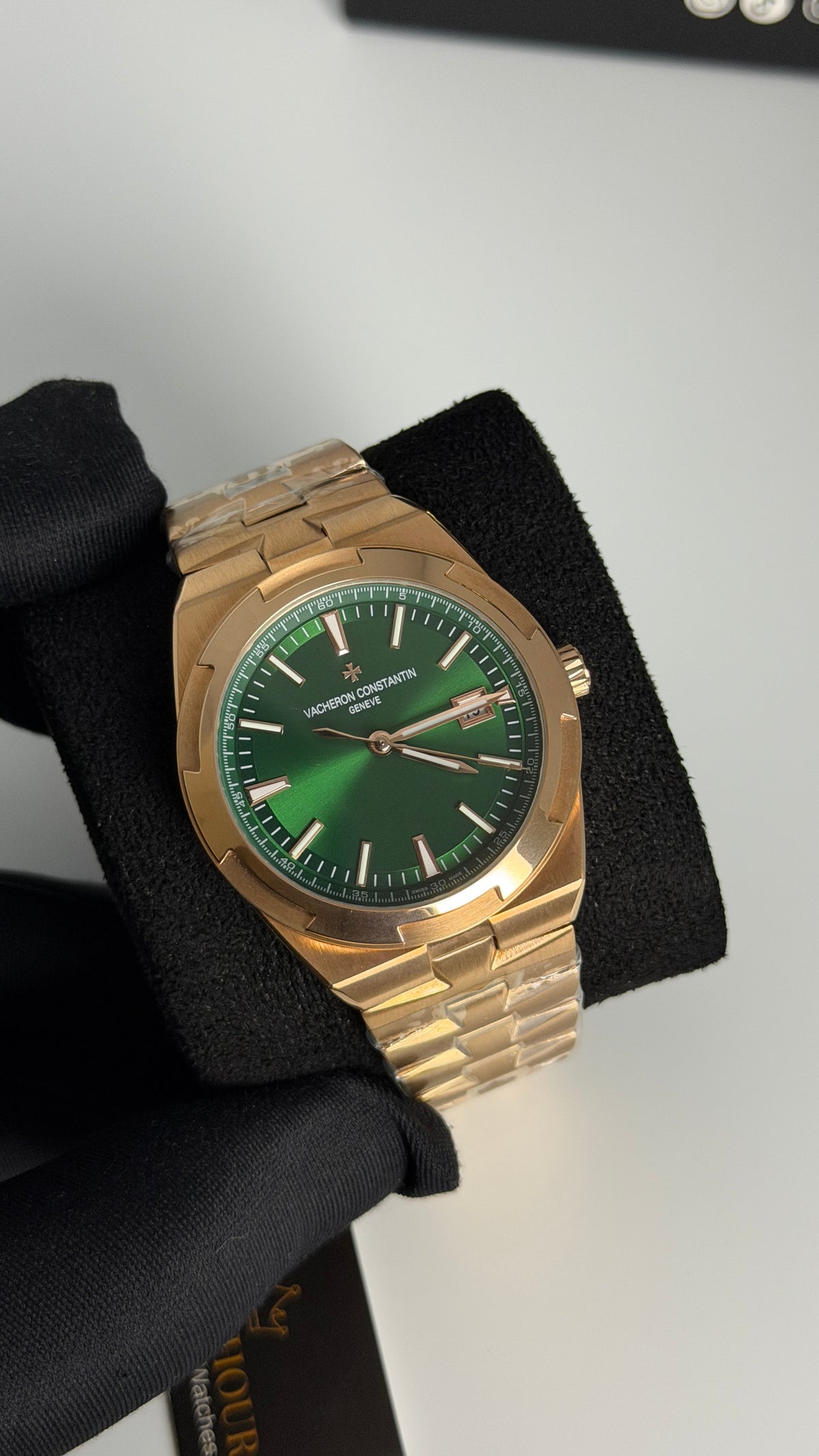 Rose Gold with Green Dial.