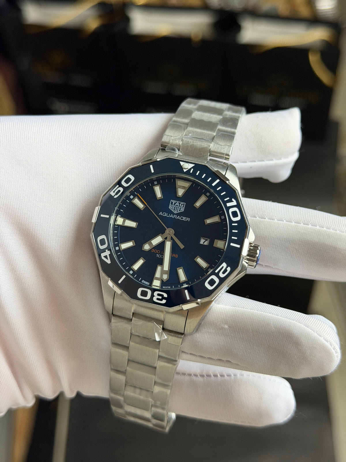 Silver with Royal Blue Dial.
