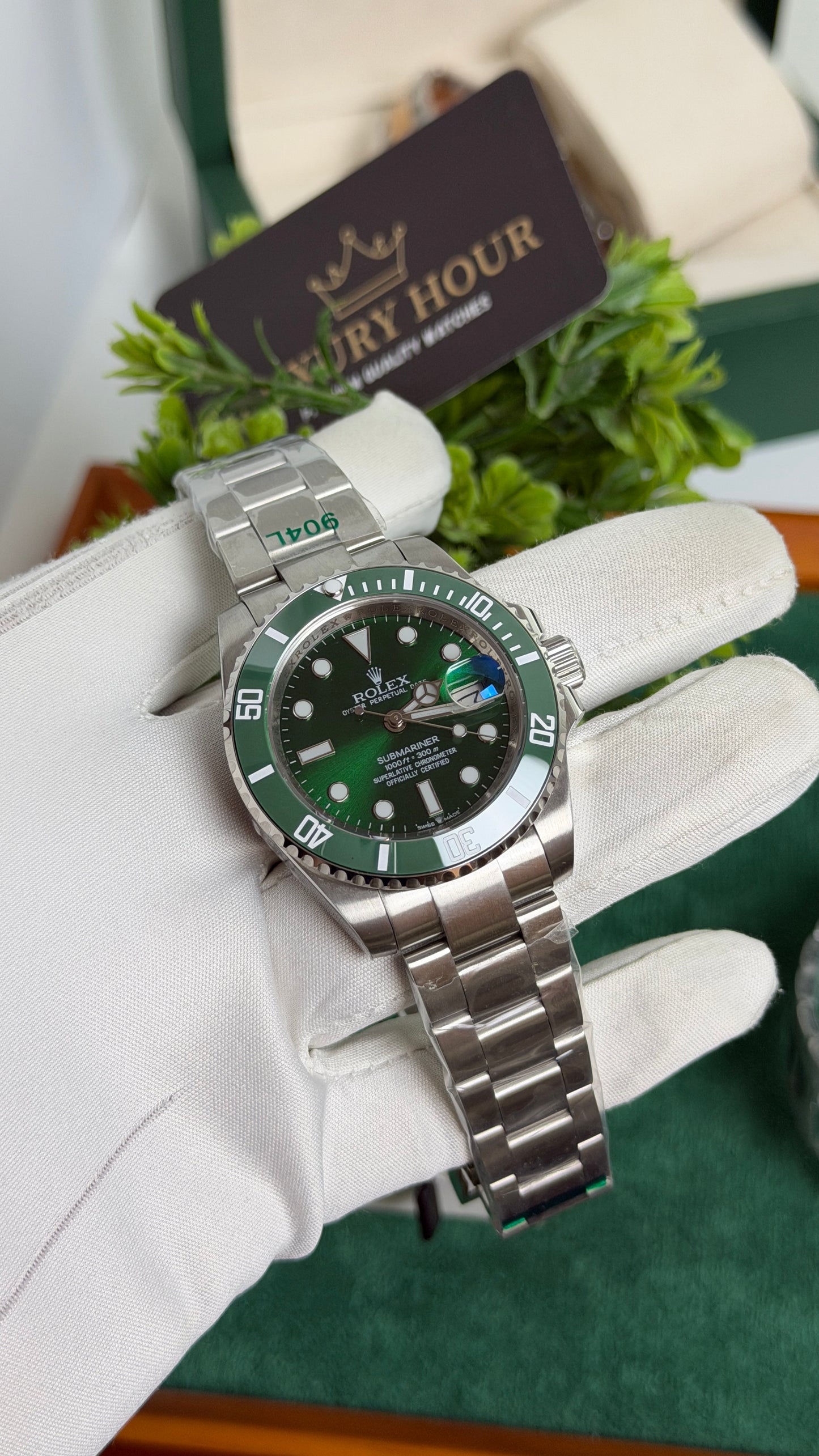 Silver with Green Dial🔥