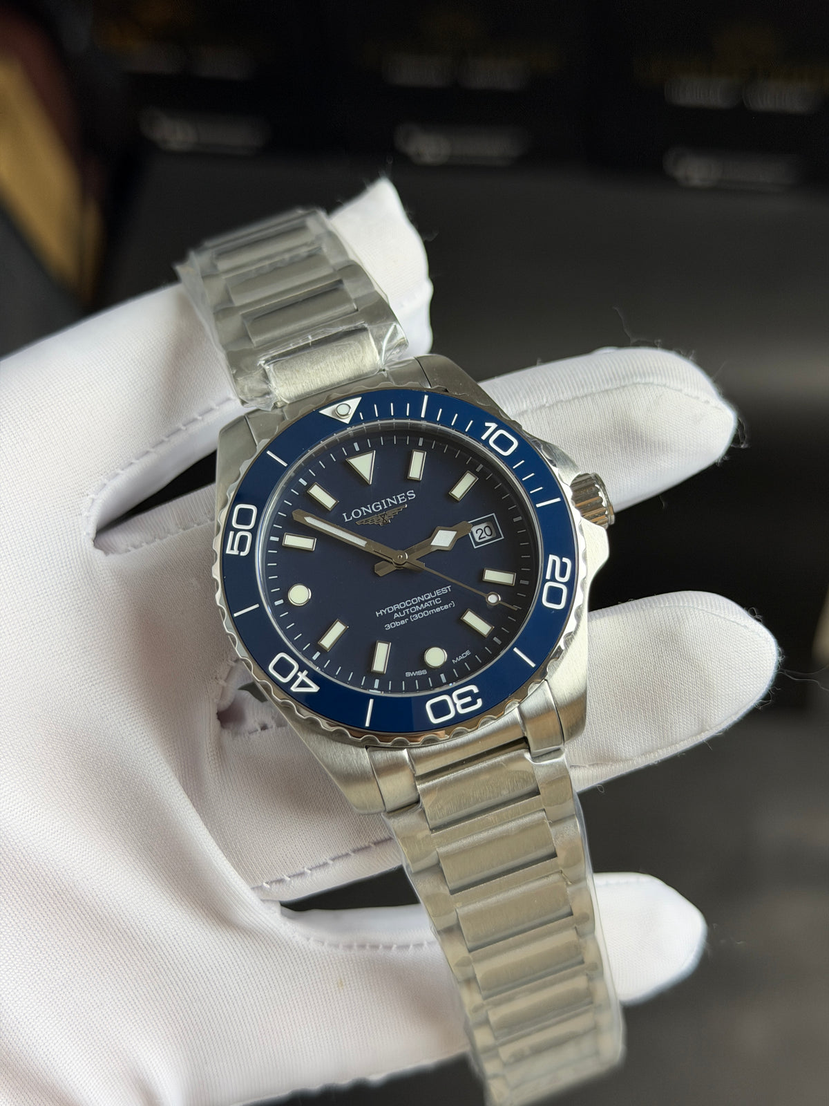 Silver with Royal Blue Dial.