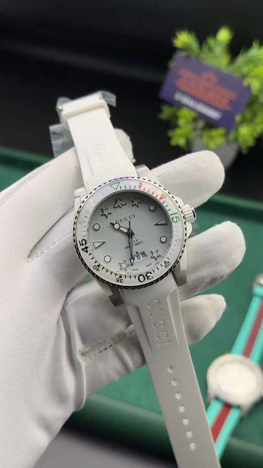 White dial with white strap