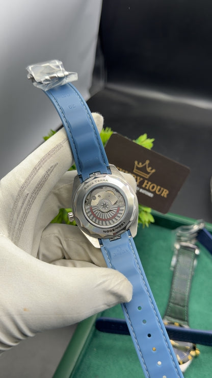 Silver with Blue Dial 🔥