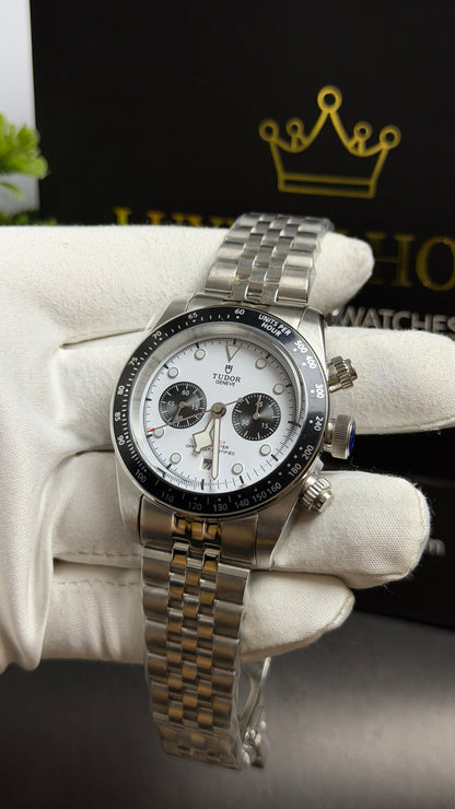 Silver with White Dial.