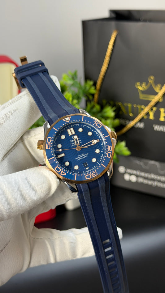 Rose Gold with Blue Dial.