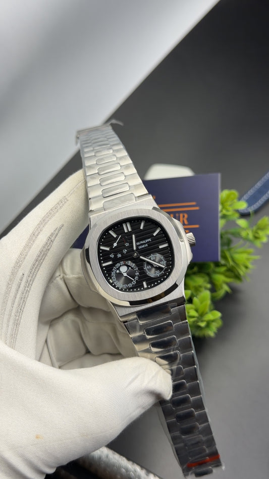 Silver with black dial🔥