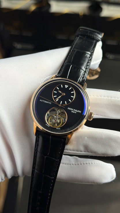 Rose Gold with Aqua Dial.