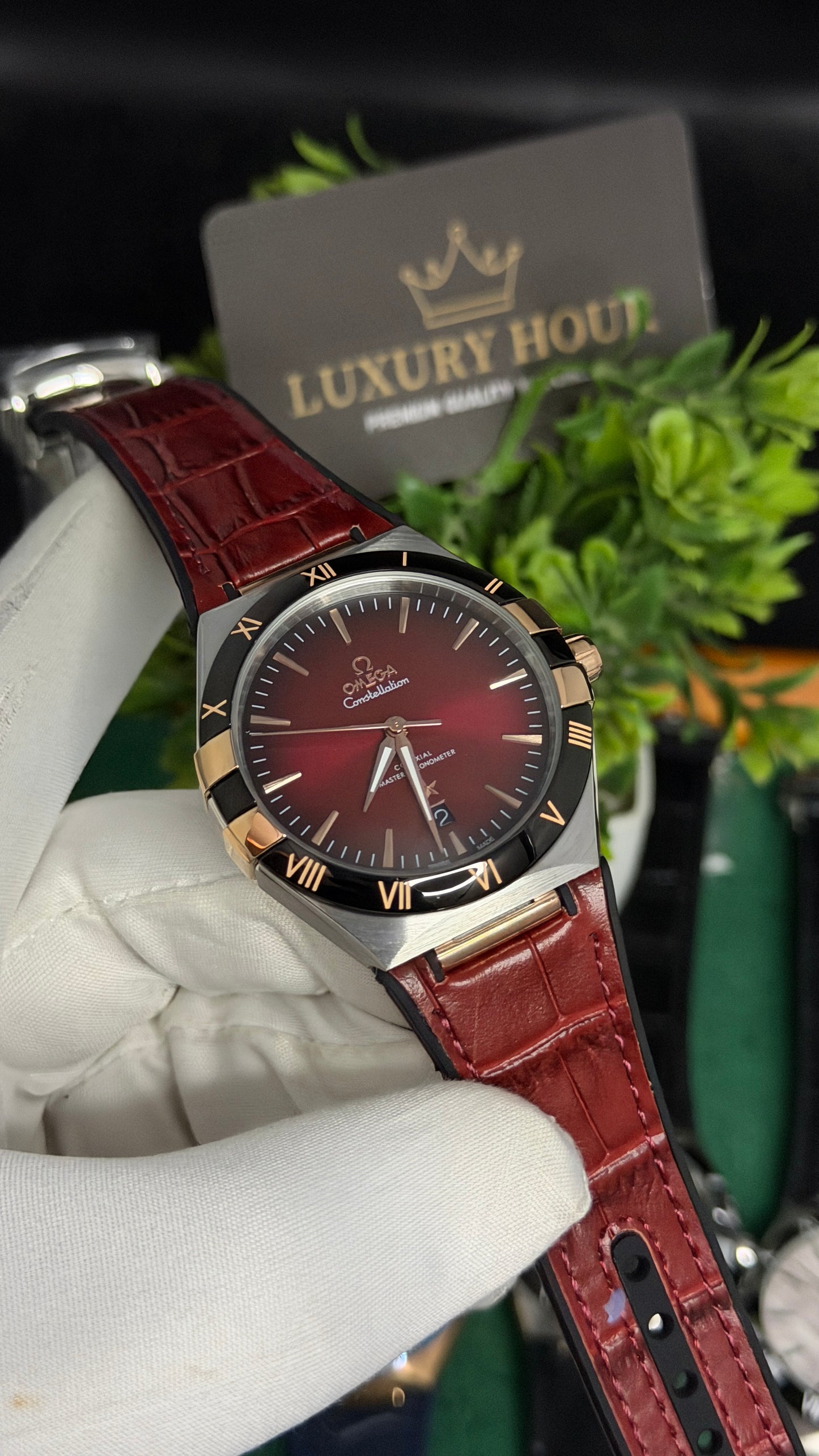 Silver with Maroon Dial (M NO:136)