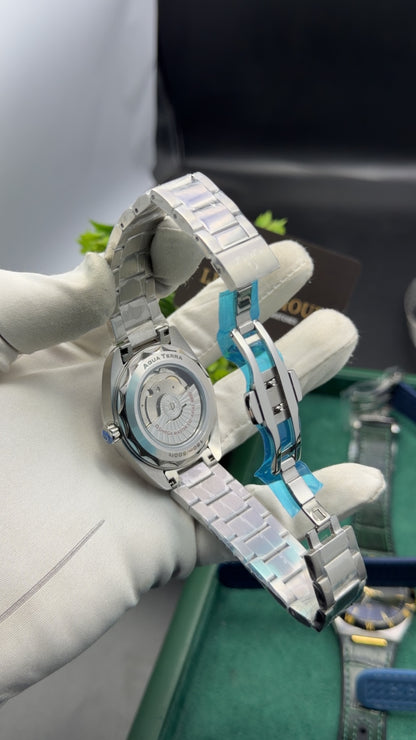 Silver with Green Dial 🔥