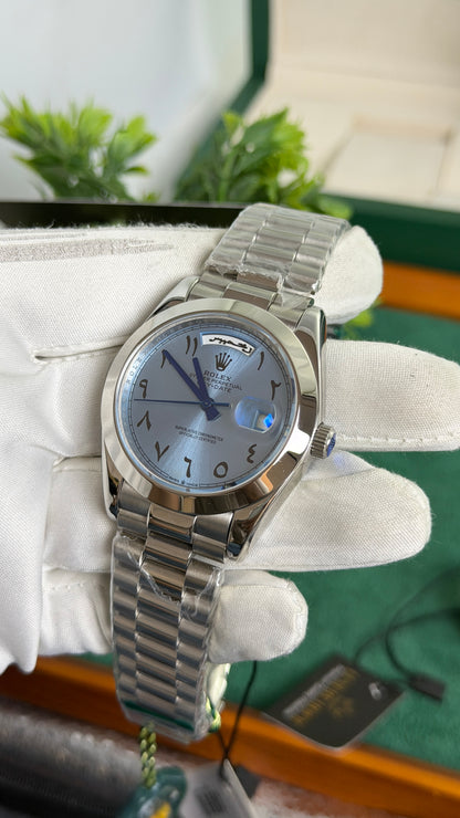 Silver with Blue Dial🔥
