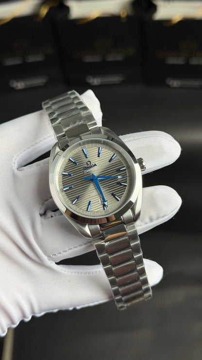 Silver with White Dial.