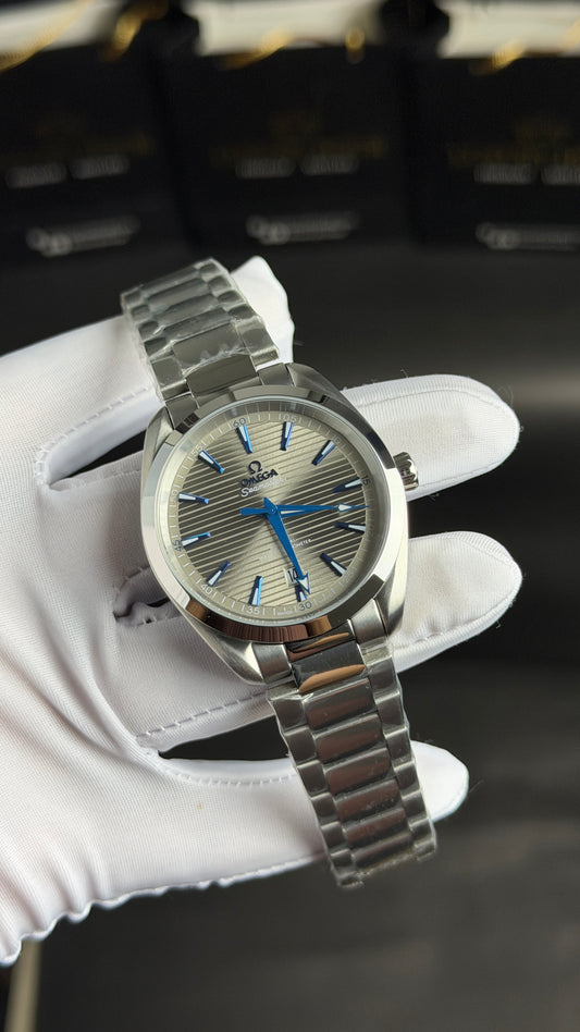 Silver with White Dial.
