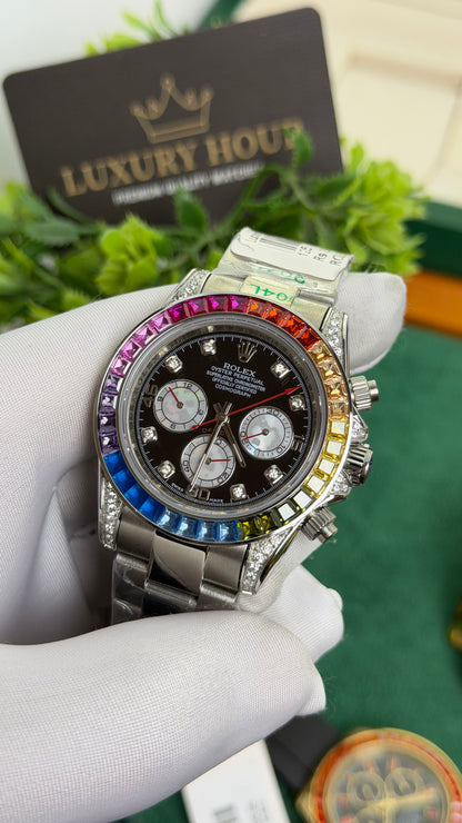 Silver with Black Dial.