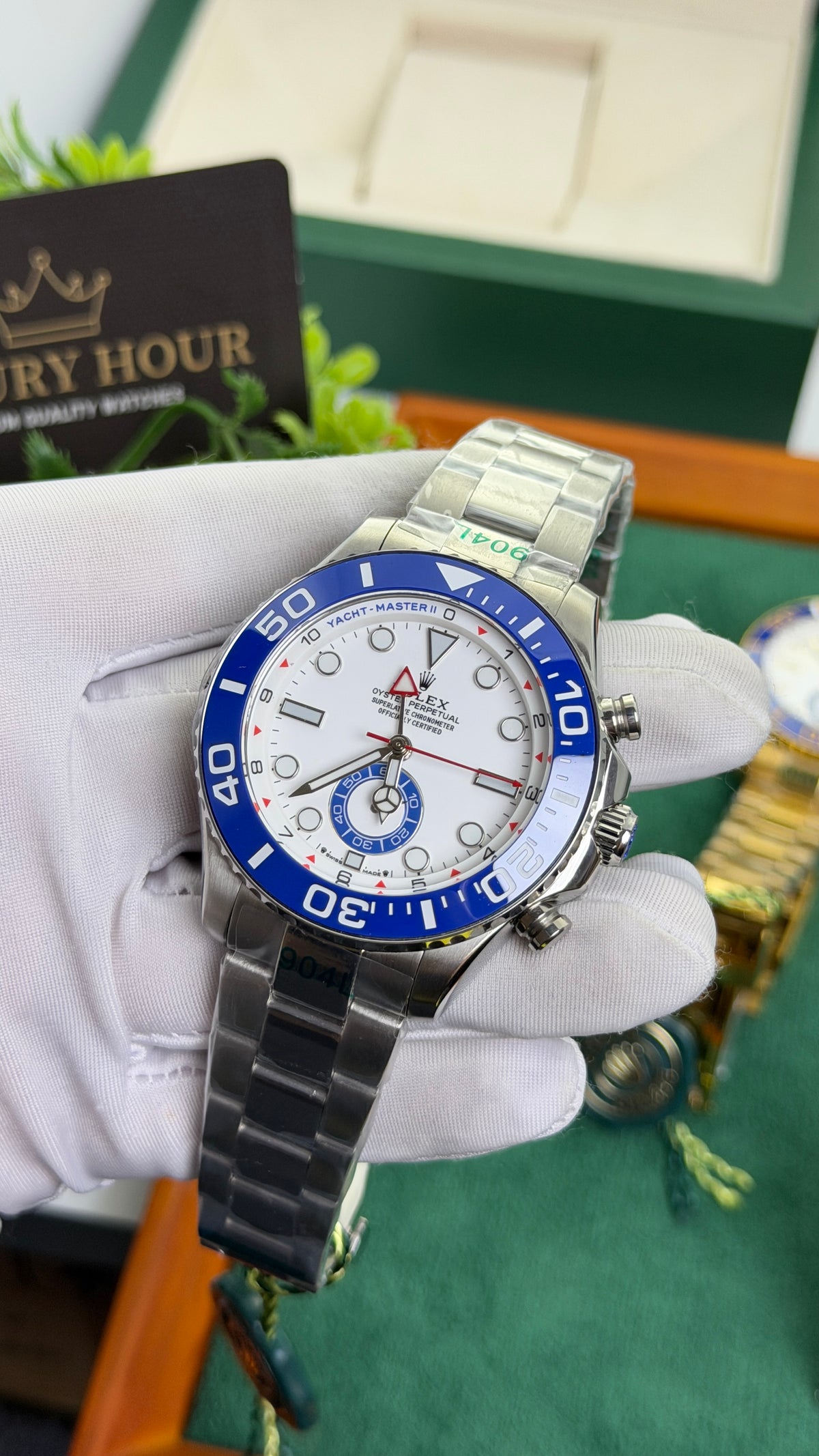 Silver with White Dial.