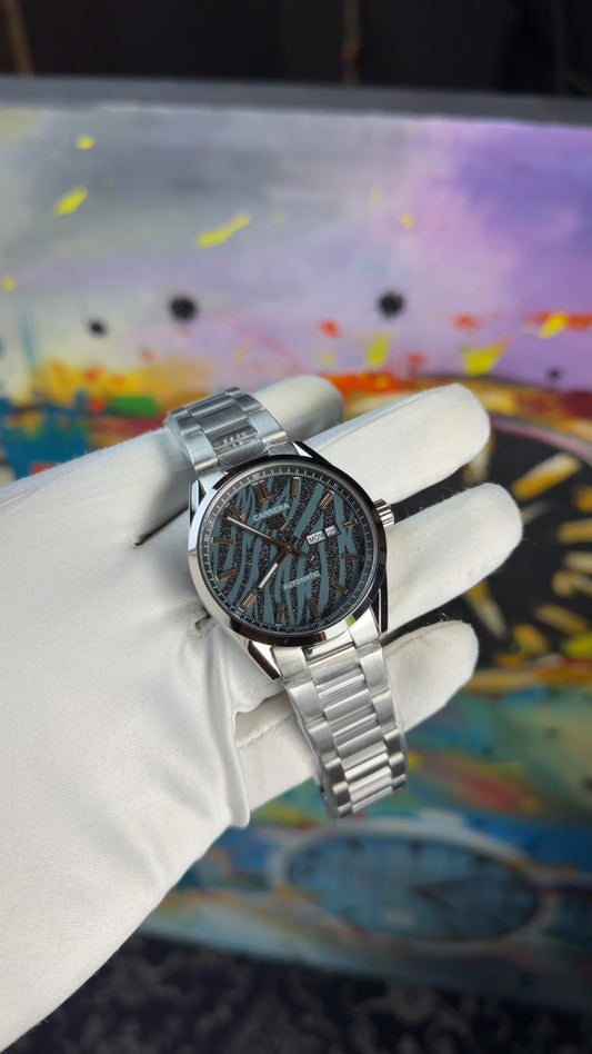 Silver with tiger dial