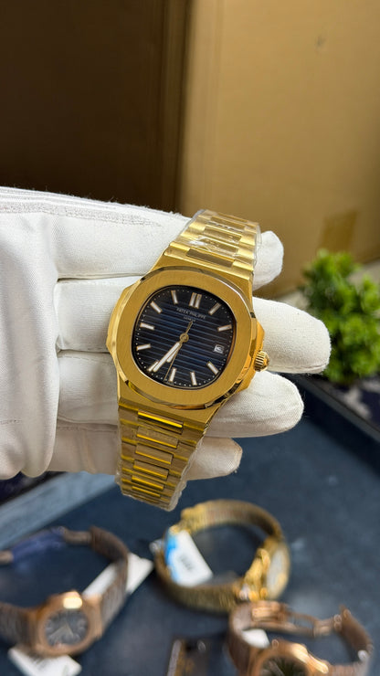 Yellow Gold with Blue Dial.
