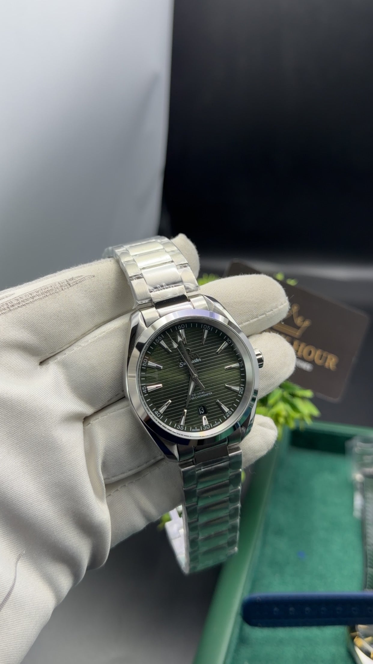 Silver with Green Dial 🔥