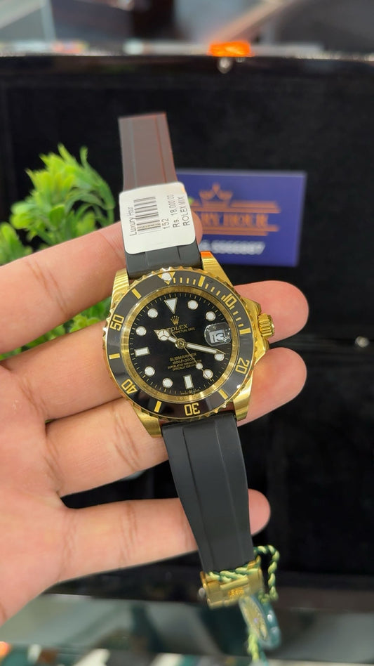 Gold with black dial