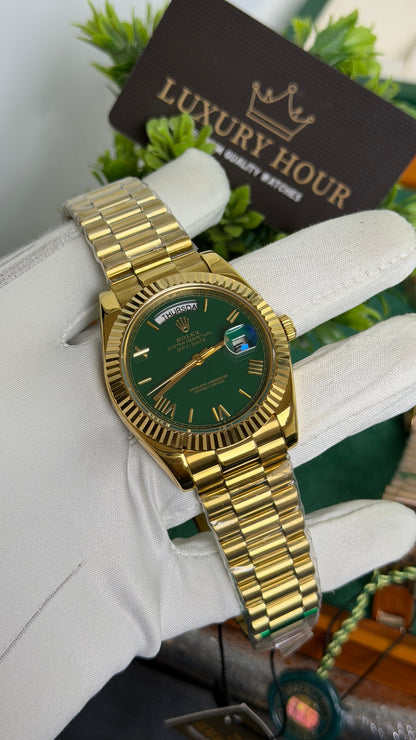 Yellow Gold with Green Dial🔥