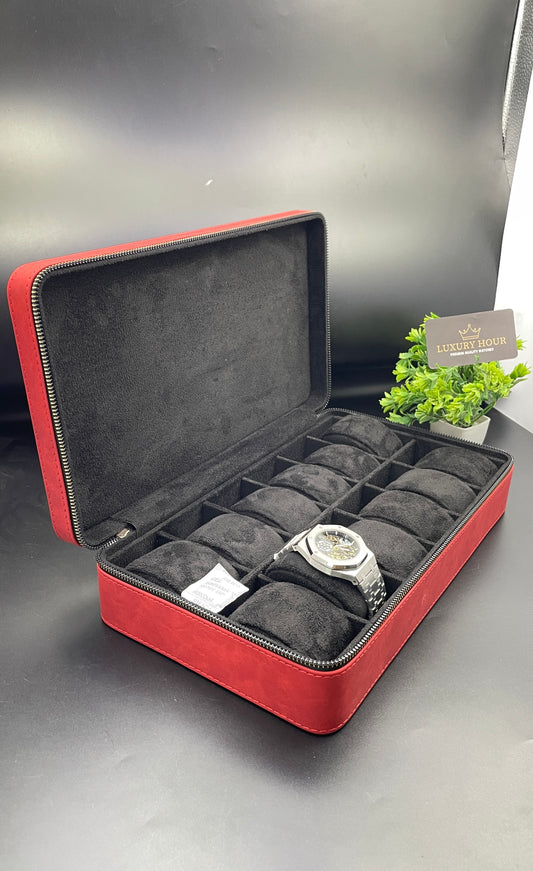Red Zipper Watch Case