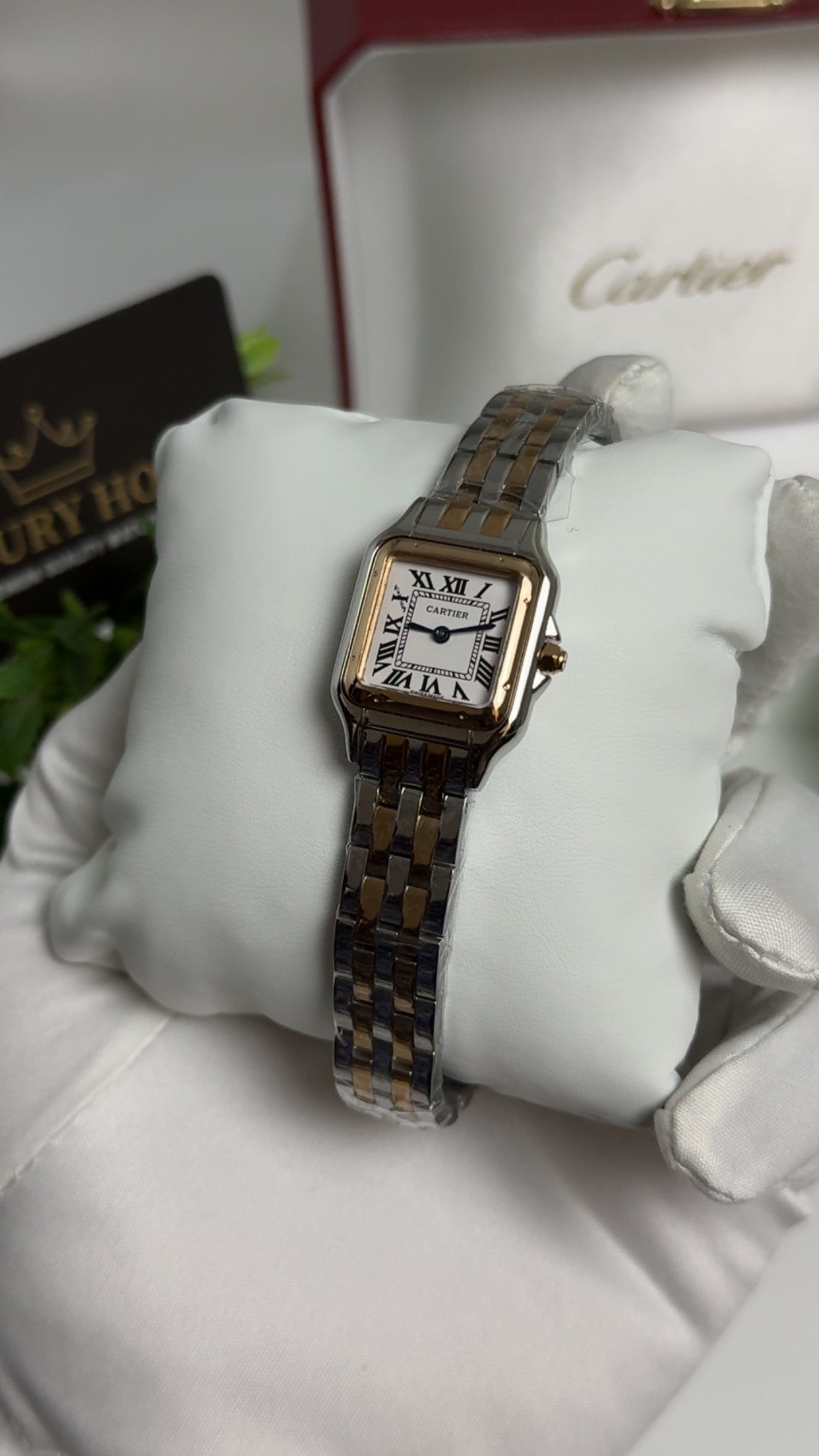 Rose Gold Two Tone with White Dial.