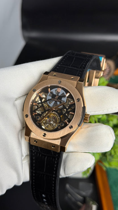 Rose Gold with Black Dial ( Skeleton Edition )