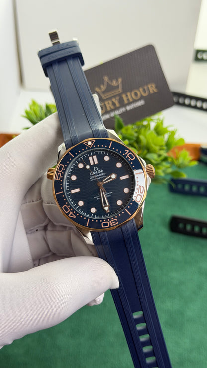 Rose Gold with Blue Dial.
