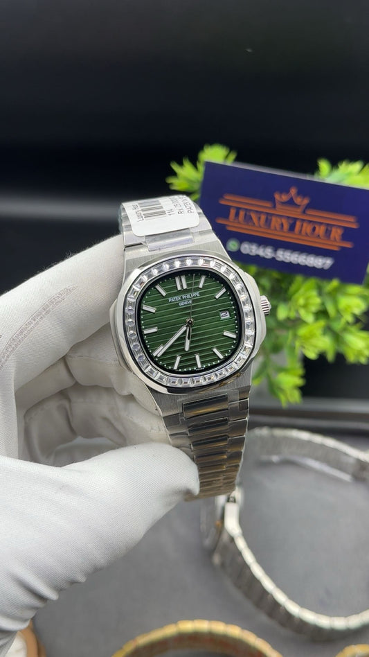 Silver with green dial(zarcon bezel)