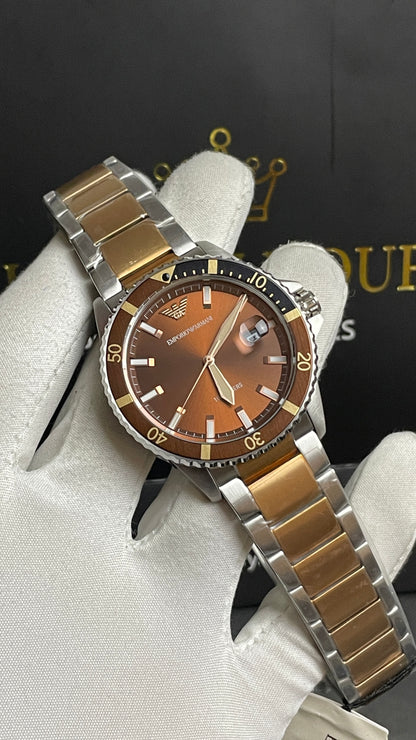 Rose Gold Two Tone with Chocolate Dial.
