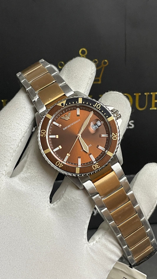 Rose Gold Two Tone with Chocolate Dial.