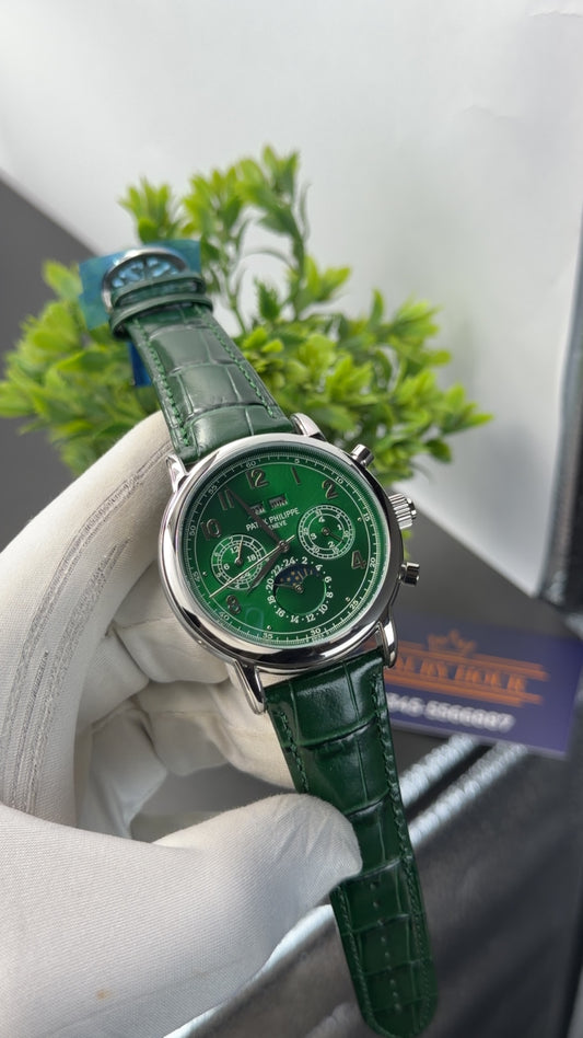 Silver with green dial🔥