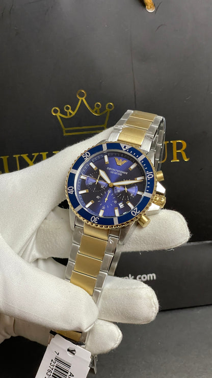 Yellow Gold Two Tone with Blue Dial.