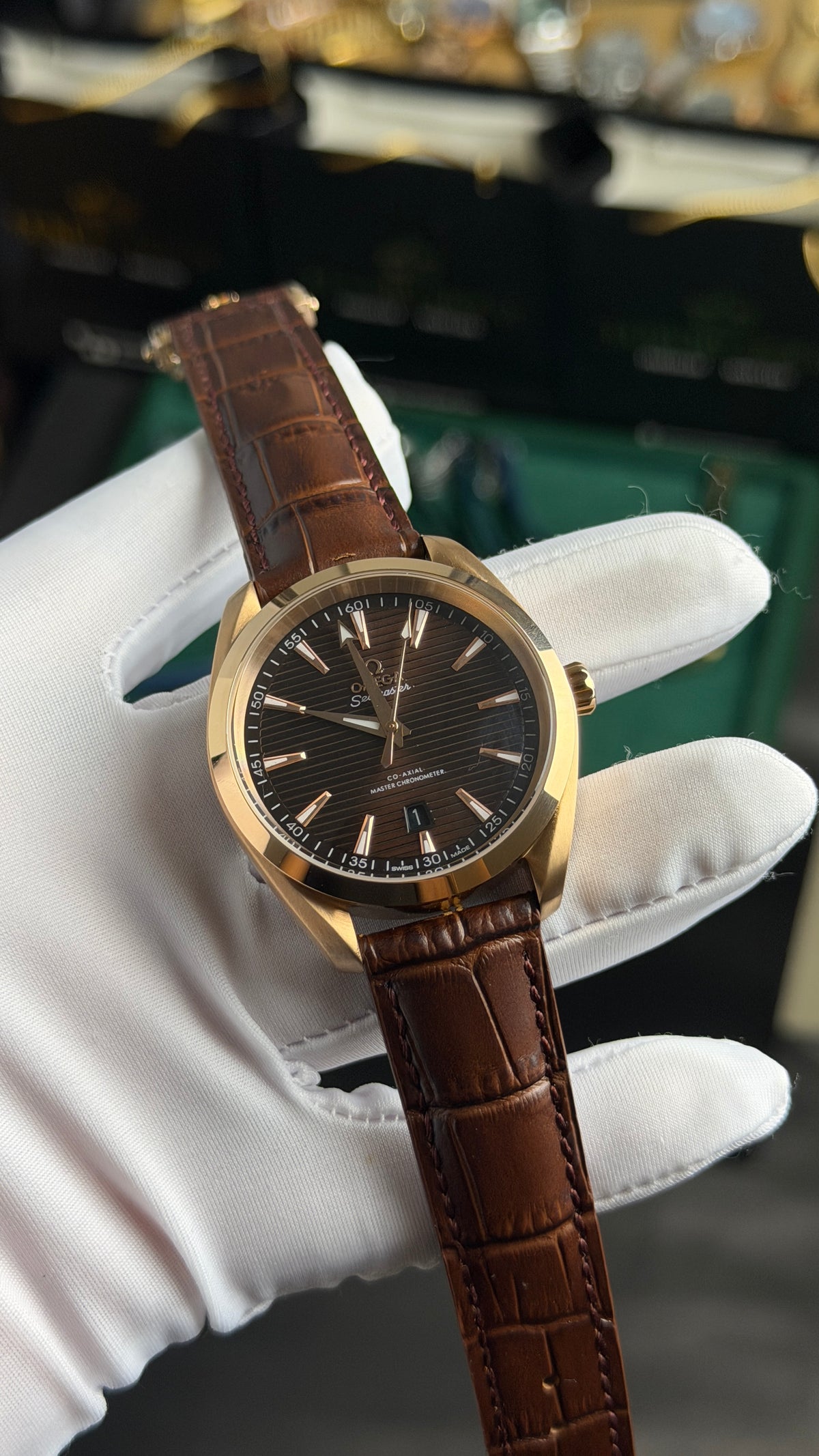 Rose Gold with Dark Chocolate Dial.