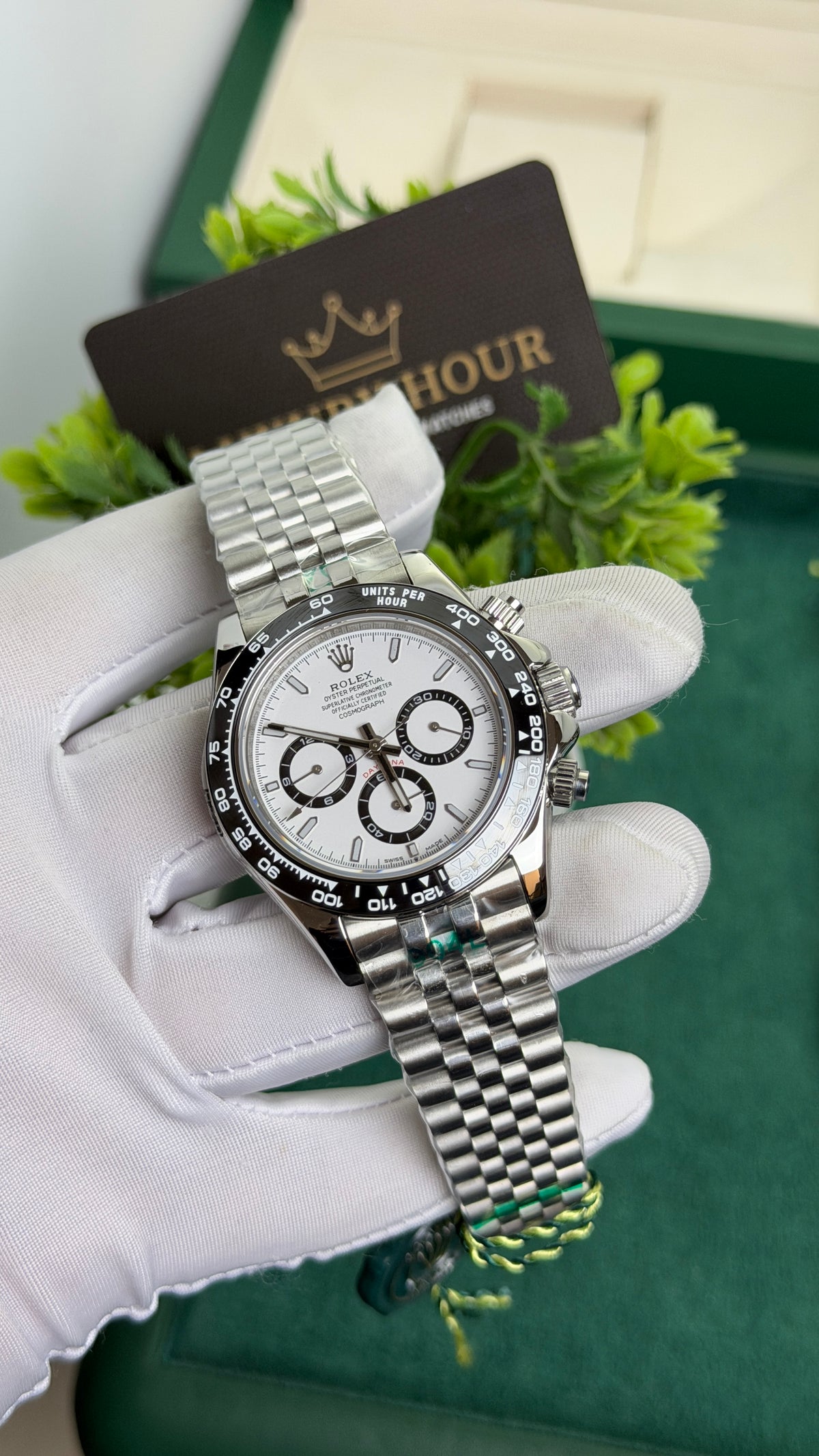 Silver with White Dial.