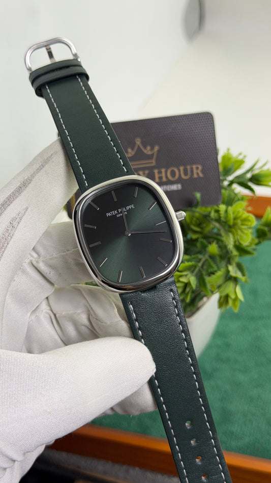 Silver with Olive Green Dial.