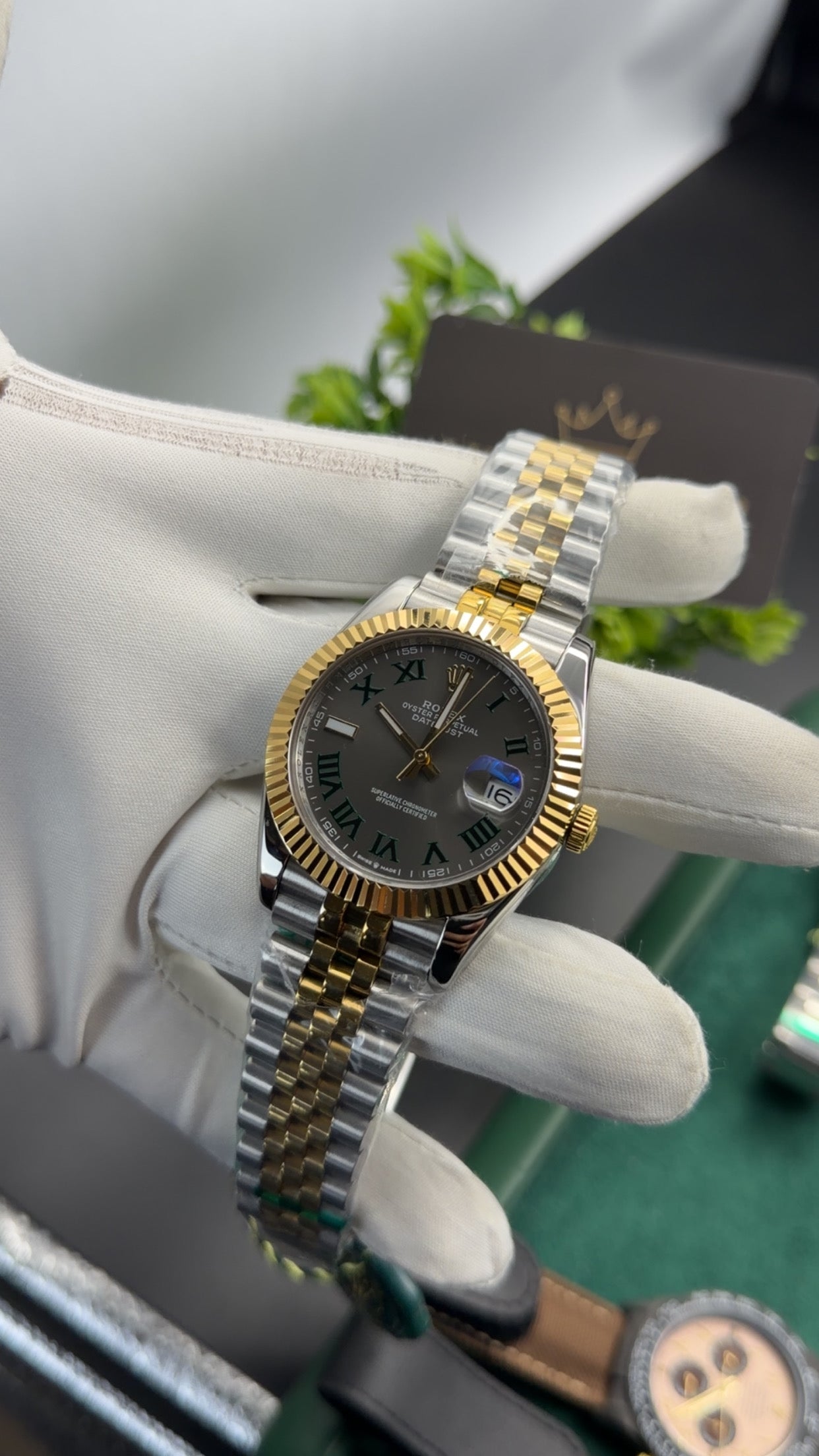 Yellow Gold two tone with black dial🔥